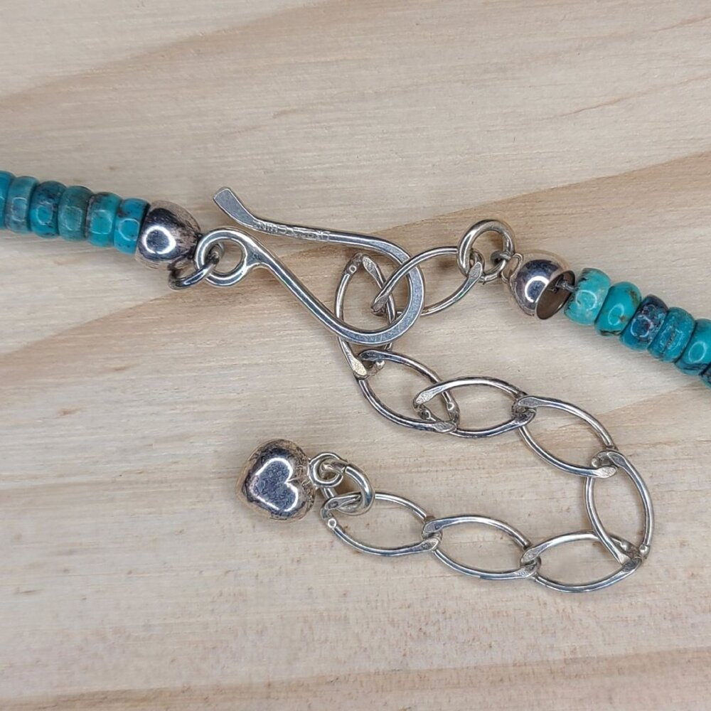 Jay King DTR Graduated Turquoise Disks Sterling Silver Necklace 18-21" - Picture 5 of 7